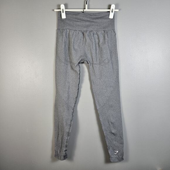 Gymshark Vital Seamless Gray Leggings Women Small Stretchy Athleisure Minimalist - Picture 2 of 5